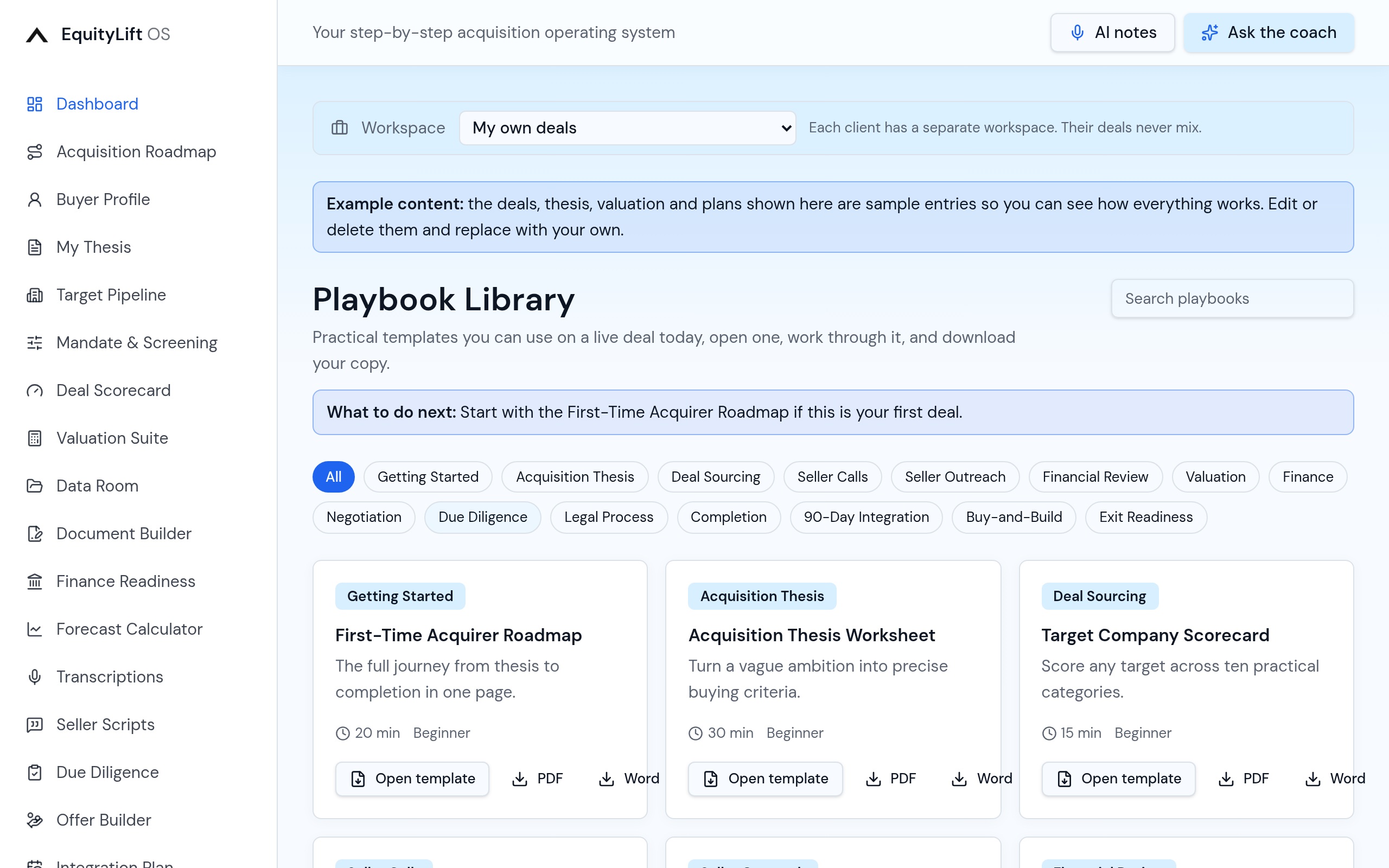 EquityLift OS Playbook Library: Eighteen templates and frameworks